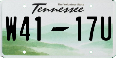 TN license plate W4117U