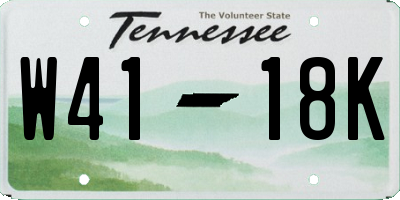 TN license plate W4118K