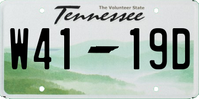 TN license plate W4119D