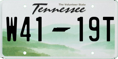 TN license plate W4119T