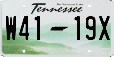 TN license plate W4119X
