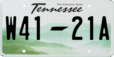 TN license plate W4121A