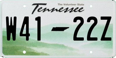 TN license plate W4122Z