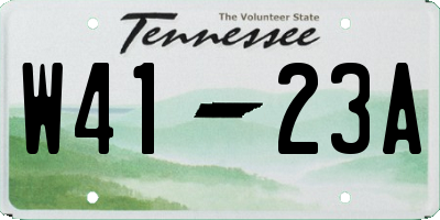 TN license plate W4123A