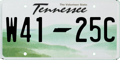 TN license plate W4125C