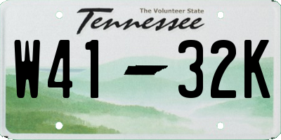 TN license plate W4132K