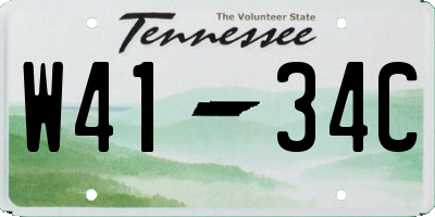TN license plate W4134C