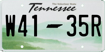 TN license plate W4135R