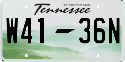 TN license plate W4136N