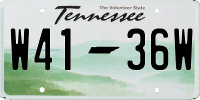 TN license plate W4136W