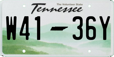 TN license plate W4136Y