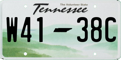 TN license plate W4138C