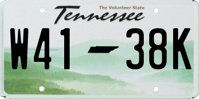 TN license plate W4138K