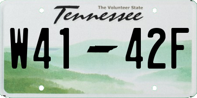 TN license plate W4142F