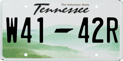 TN license plate W4142R