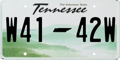 TN license plate W4142W
