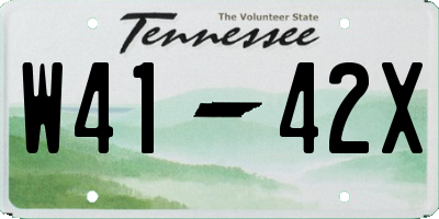 TN license plate W4142X