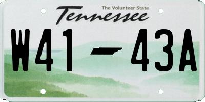 TN license plate W4143A
