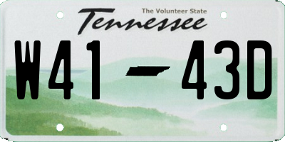 TN license plate W4143D