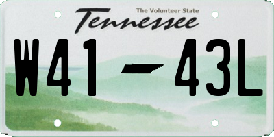 TN license plate W4143L