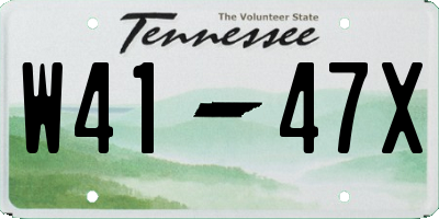 TN license plate W4147X