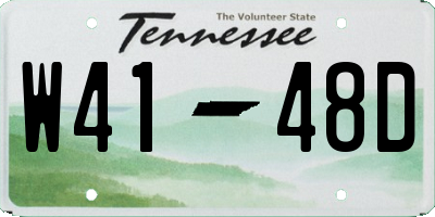 TN license plate W4148D