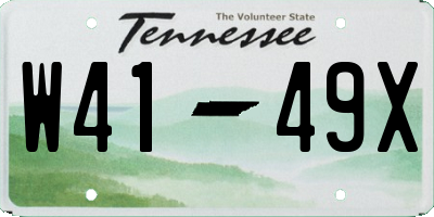 TN license plate W4149X