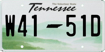 TN license plate W4151D