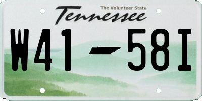 TN license plate W4158I