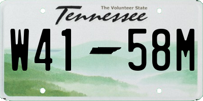 TN license plate W4158M