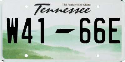 TN license plate W4166E