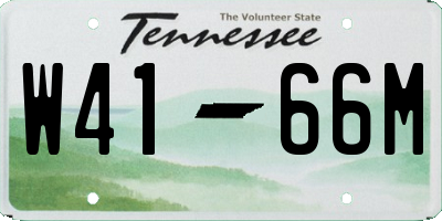 TN license plate W4166M