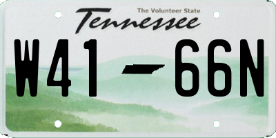 TN license plate W4166N