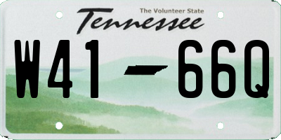 TN license plate W4166Q