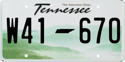 TN license plate W4167O
