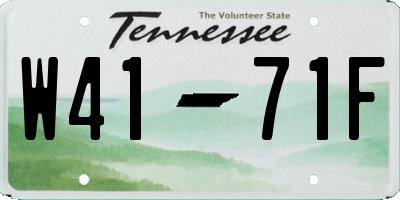 TN license plate W4171F