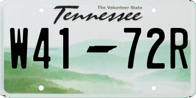 TN license plate W4172R
