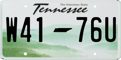 TN license plate W4176U