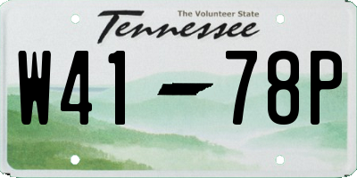 TN license plate W4178P