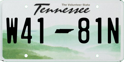 TN license plate W4181N