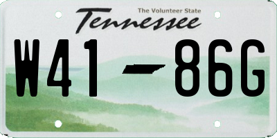 TN license plate W4186G