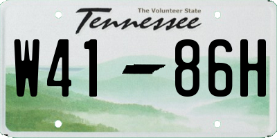 TN license plate W4186H