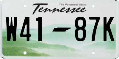TN license plate W4187K