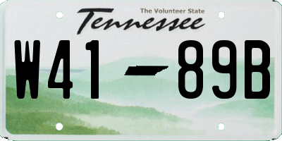 TN license plate W4189B