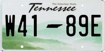 TN license plate W4189E