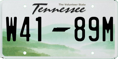 TN license plate W4189M