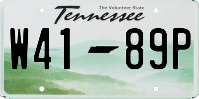 TN license plate W4189P