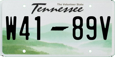 TN license plate W4189V