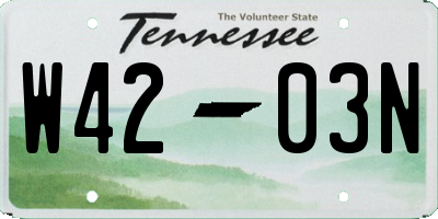TN license plate W4203N