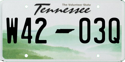 TN license plate W4203Q